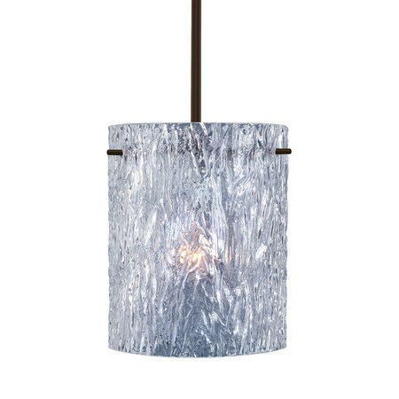 Besa Lighting Tamburo 8 Stem Pendant, Clear Stone, Bronze Finish, 1x11W LED 1TT-400600-LED-BR